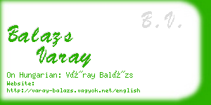 balazs varay business card